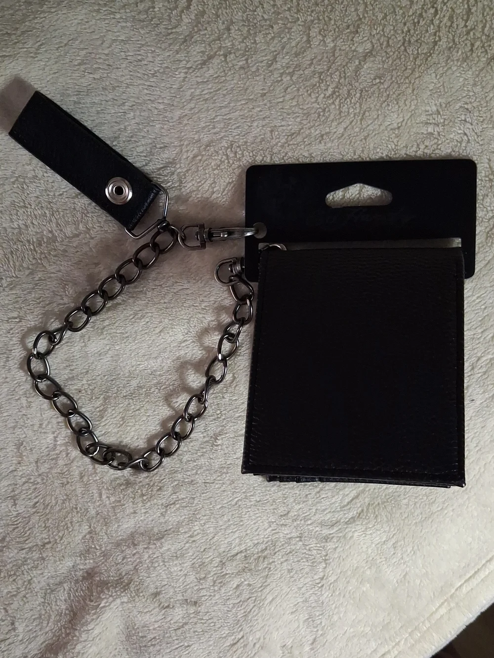 Ed Hardy Black Wallet with Tiger Artwork and Chain